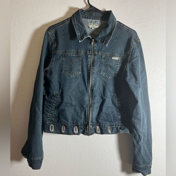 Max studios Denim jacket size large - Picture 1 of 6